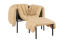 Puffy Lounge Chair + Ottoman, Sand Leather / Black Grey (UK), Art. no. 20675 (image 1)