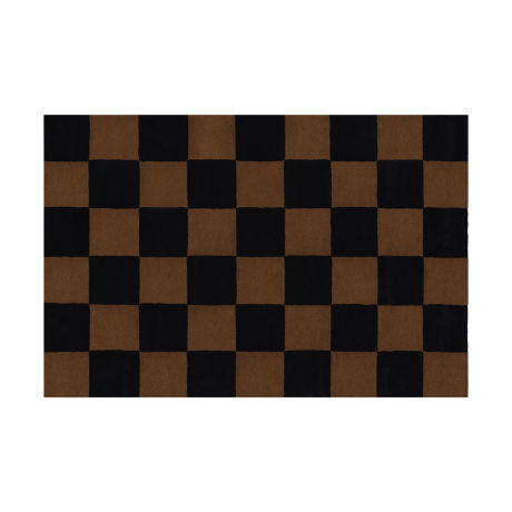 Pattern Rug Large, Black / Brown Check