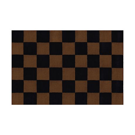 Pattern Rug Large, Black / Brown Check