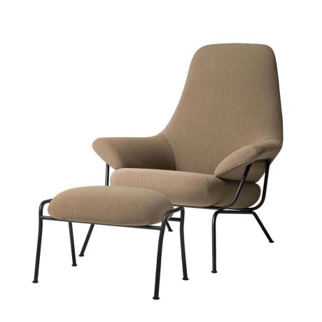Hai Lounge Chair + Ottoman, Licorice