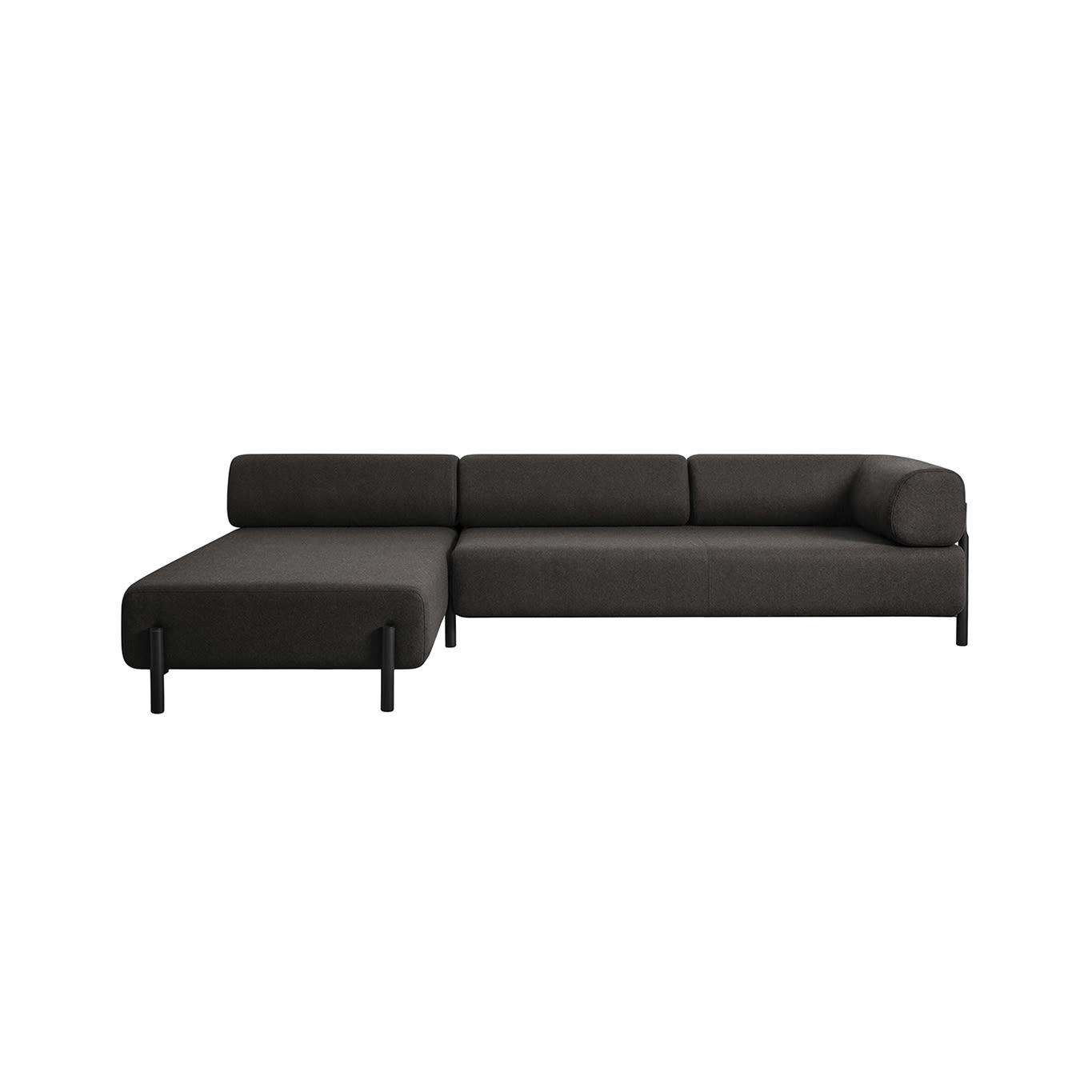Corner Sofa Left, Brown-Black