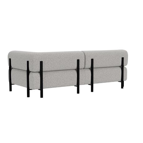 Palo 2-seater Sofa Chaise Right, Storr 612/Black (UK)