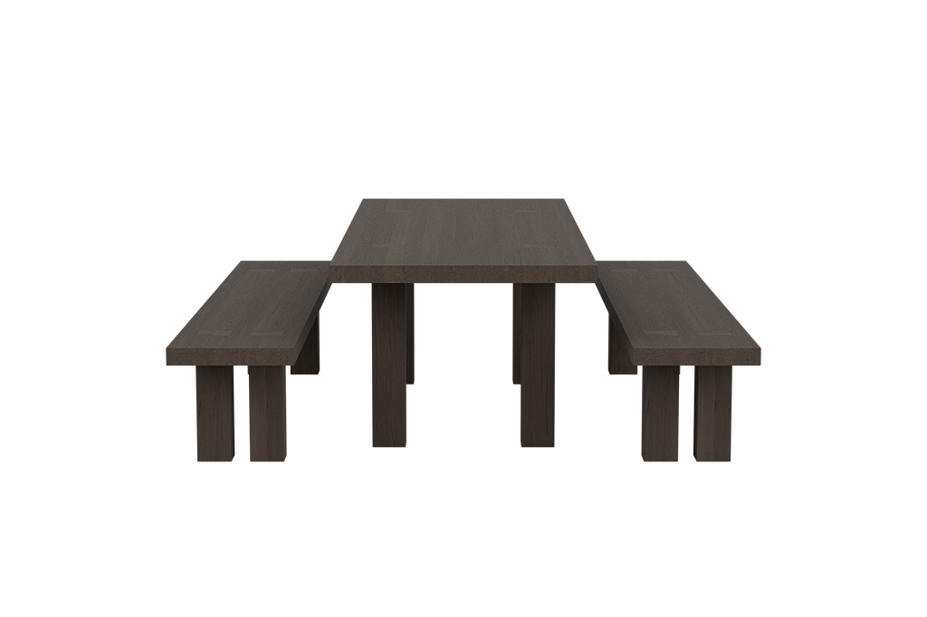 Max Table + Benches 250 cm / 98.4 in, Black Stained Ash, Art. no. 31749 (image 3)
