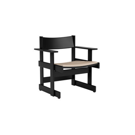 Bullnose Lounge Chair, Black / Swan Seat Pad