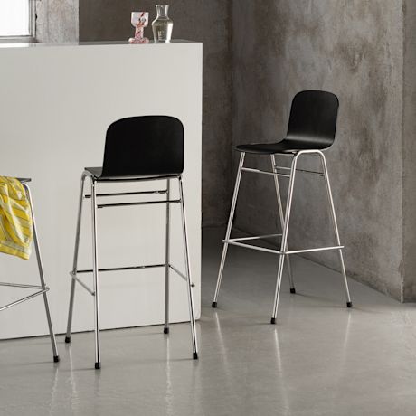Touchwood Bar Chair, Black / Chrome
