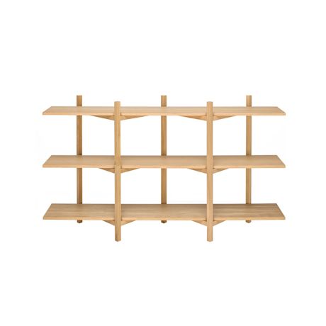 Zig Zag Shelf Low, Oak