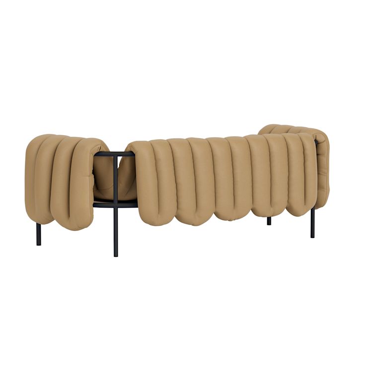 Puffy 2.5-seater Sofa, Elmosoft Leather 03009 / Black Grey, Art. no. 95997 (image 3)