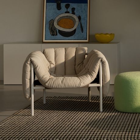 Puffy Lounge Chair, Natural / Cream