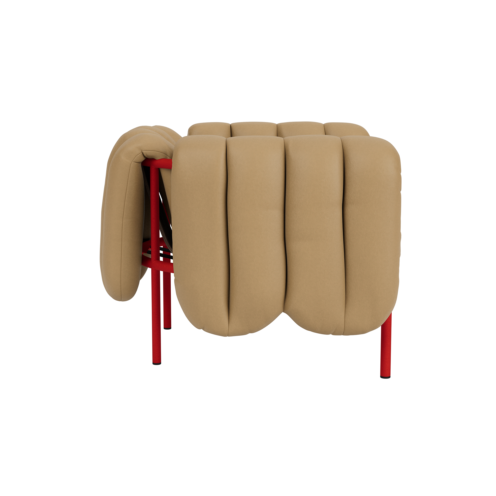 Puffy Lounge Chair, Elmosoft Leather 03009 / Traffic Red, Art. no. 90107 (image 4)