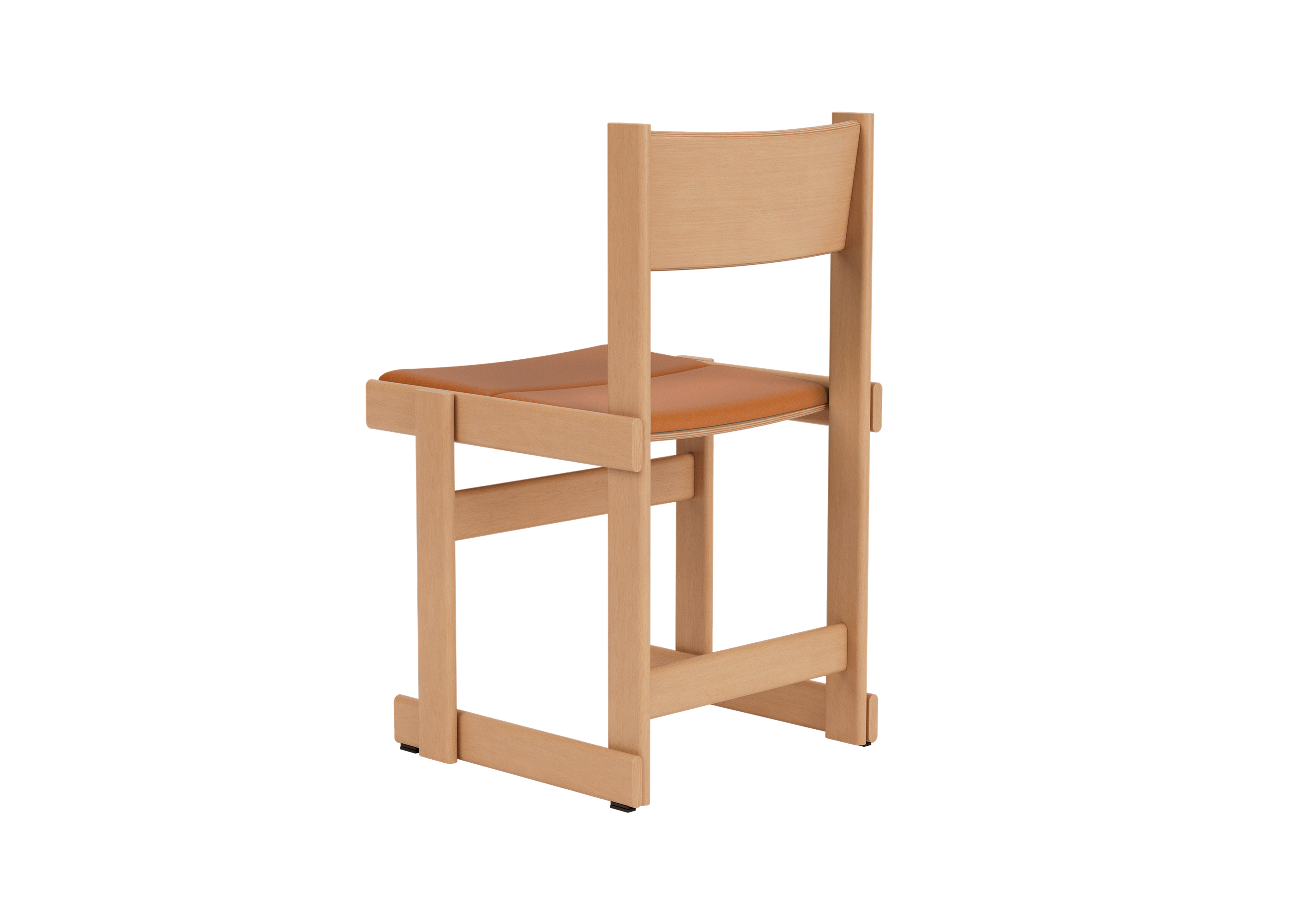 Bullnose Chair, Natural / Elmosoft Leather 54035 Seat Pad UK, Art. no. 31679 (image 4)