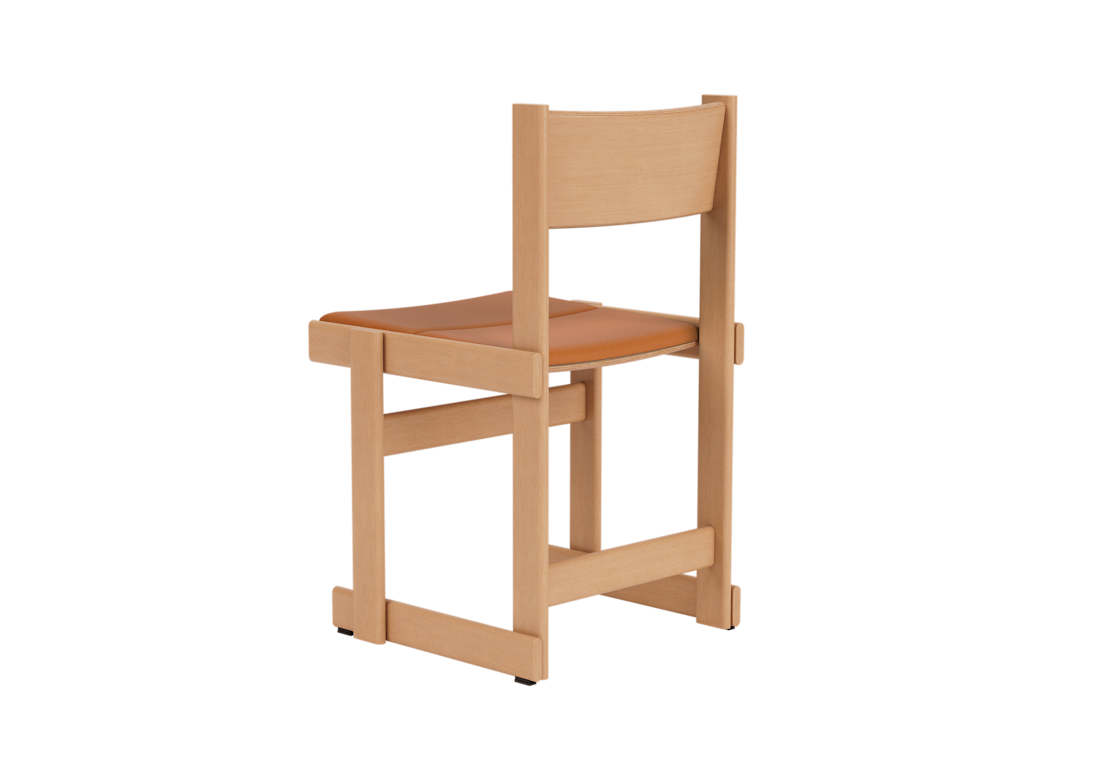 Bullnose Chair, Natural / Elmosoft Leather 54035 Seat Pad, Art. no. 31664 (image 4)