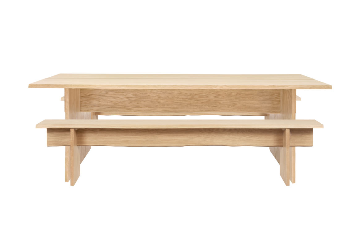 Bookmatch Table 220 cm / 86.6 in + Benches, Oak, Art. no. 20261 (image 2)
