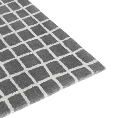 Grid Rug Large, Grey / White