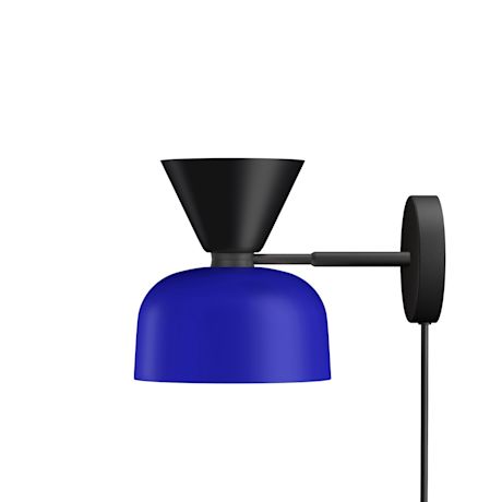 Alphabeta Wall Light + Cable, Jet Black / Blue