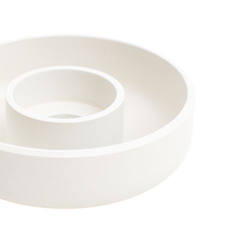 Punched Metal Candle Holder, Beige