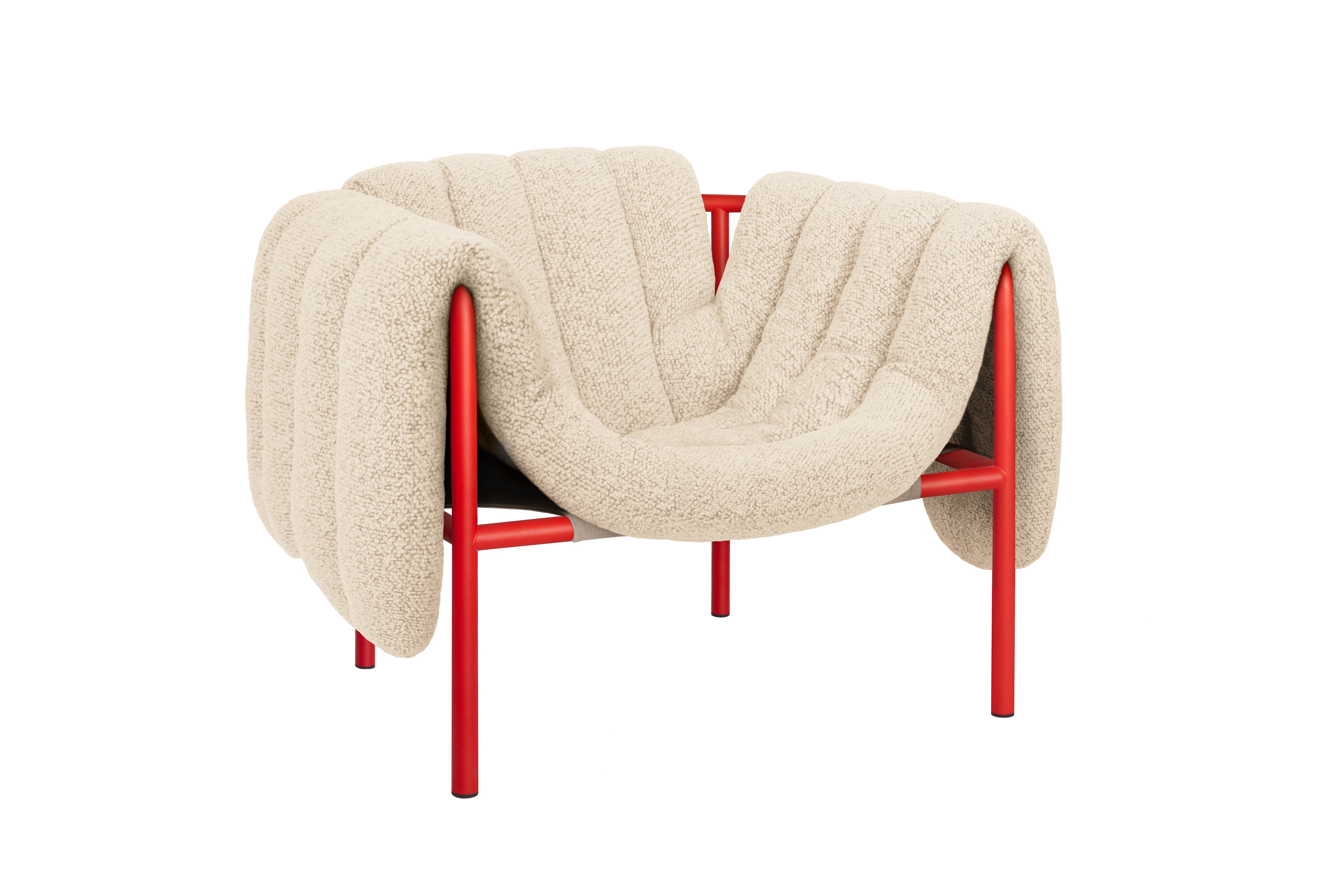 Puffy Lounge Chair, Eggshell / Traffic Red (UK), Art. no. 20707 (image 1)