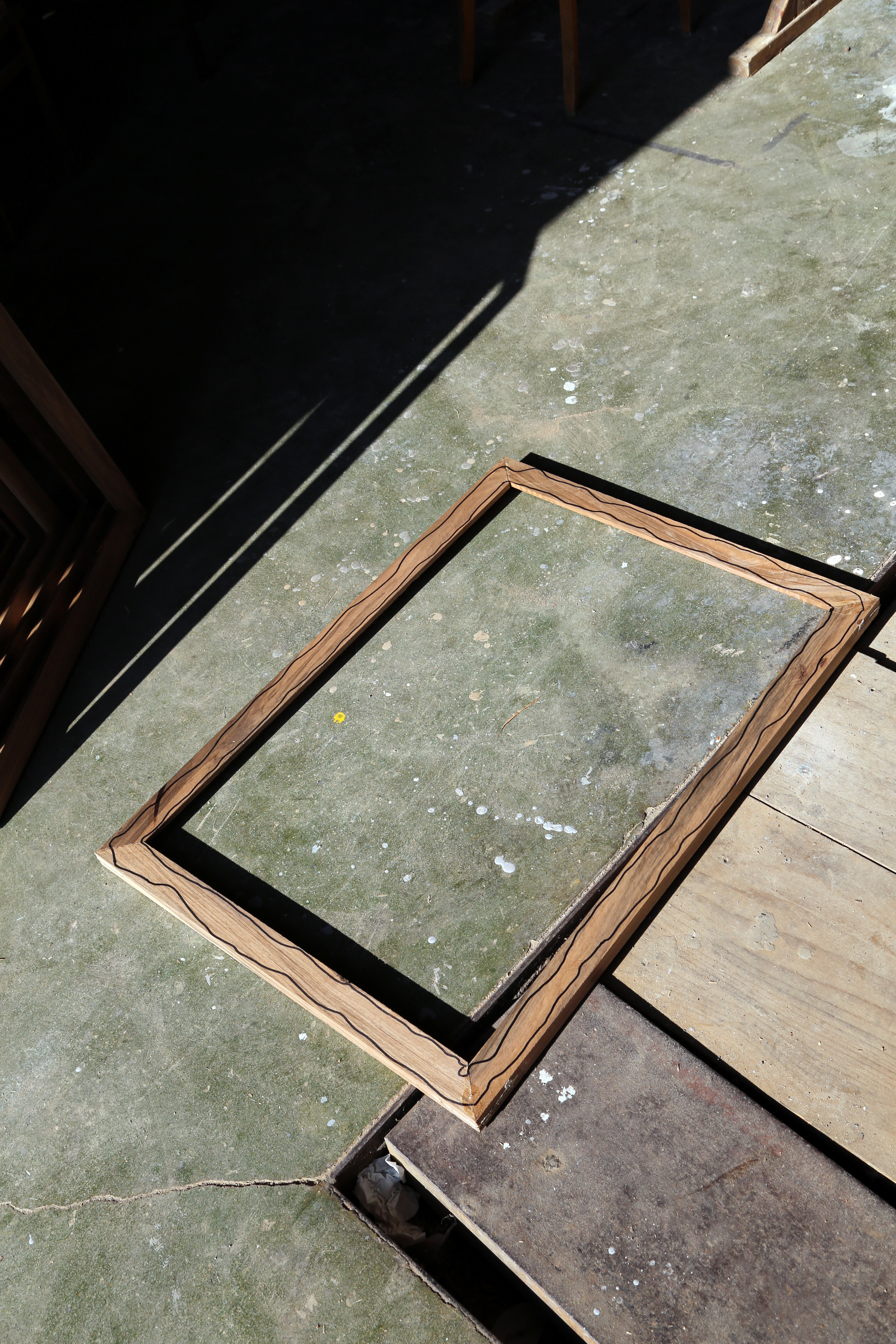 An editorial image from behind the scenes of making Wiggle Box Frame, a Hem X limited edition piece.