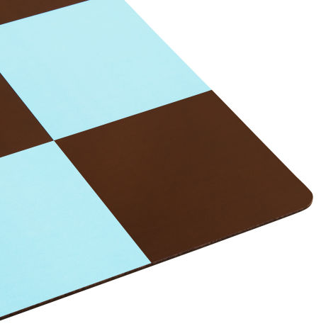 Check Placemat (Set of 2), Light Blue / Chocolate