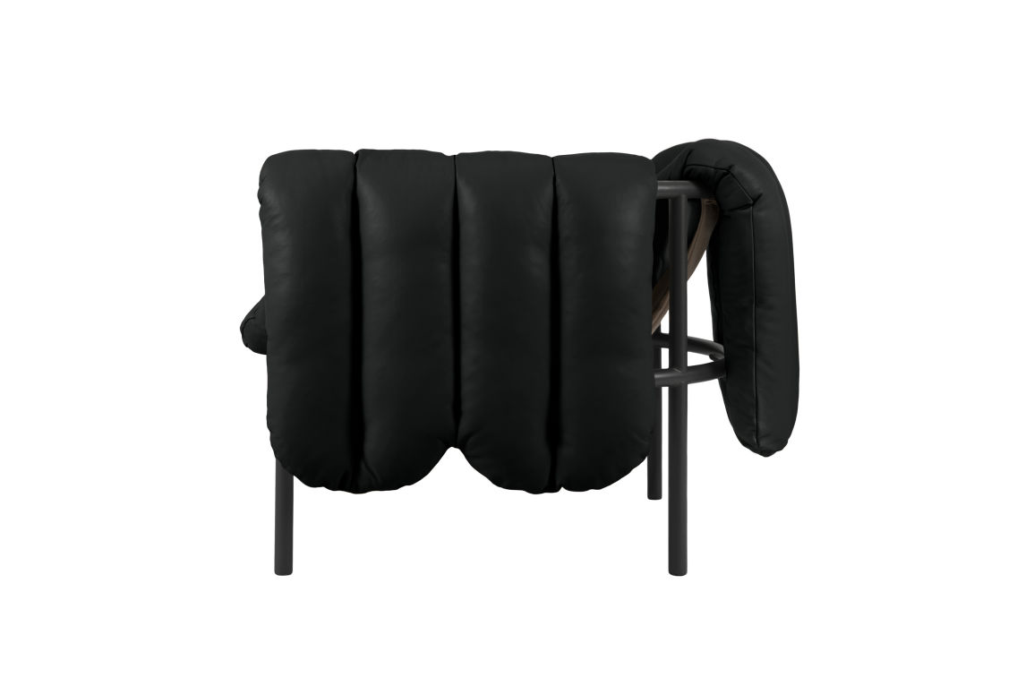Puffy Lounge Chair, Black Leather / Black Grey, Art. no. 20259 (image 3)