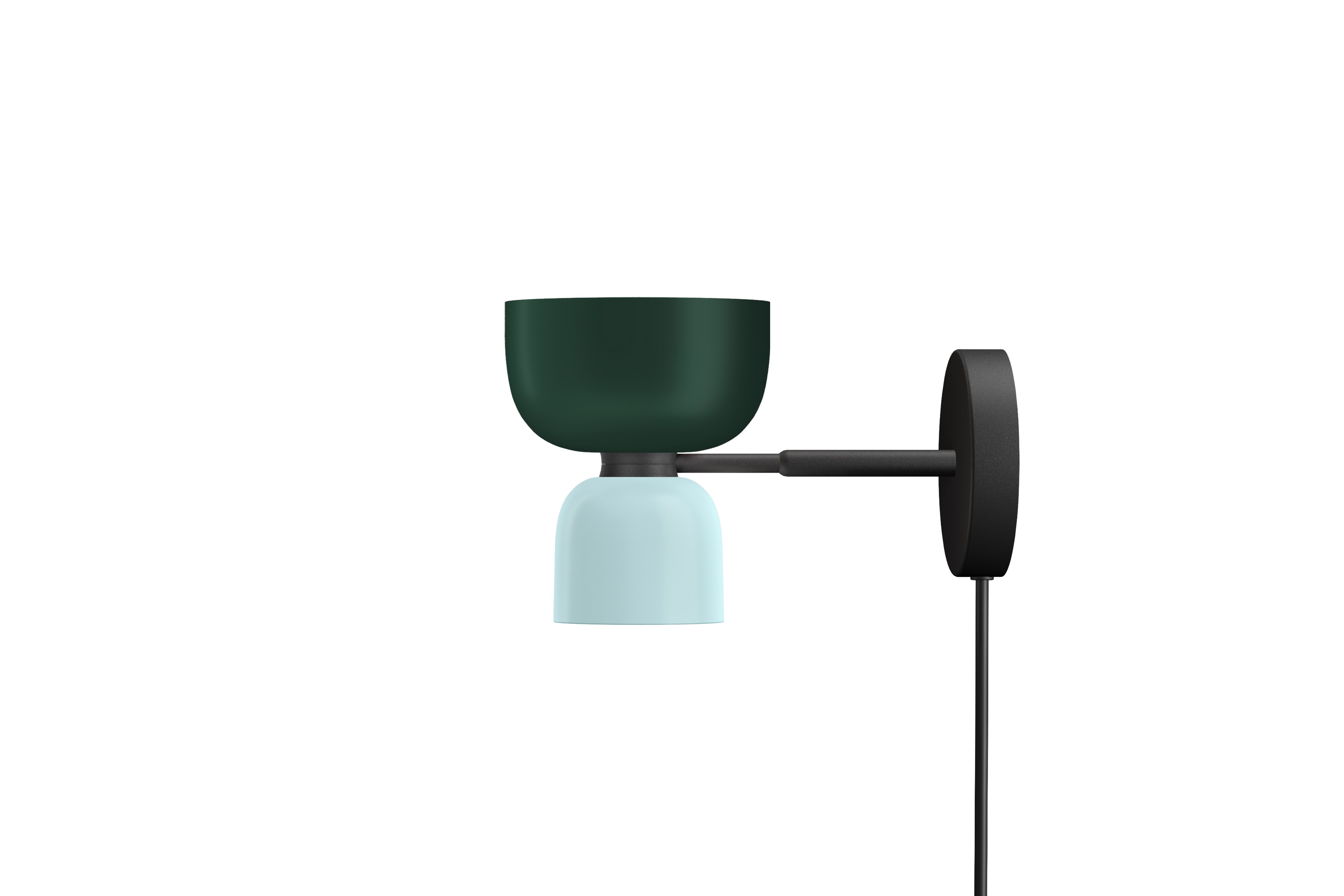 Alphabeta Wall Light + Cable, Black Green / Soft Blue, Art. no. 20427 (image 1)