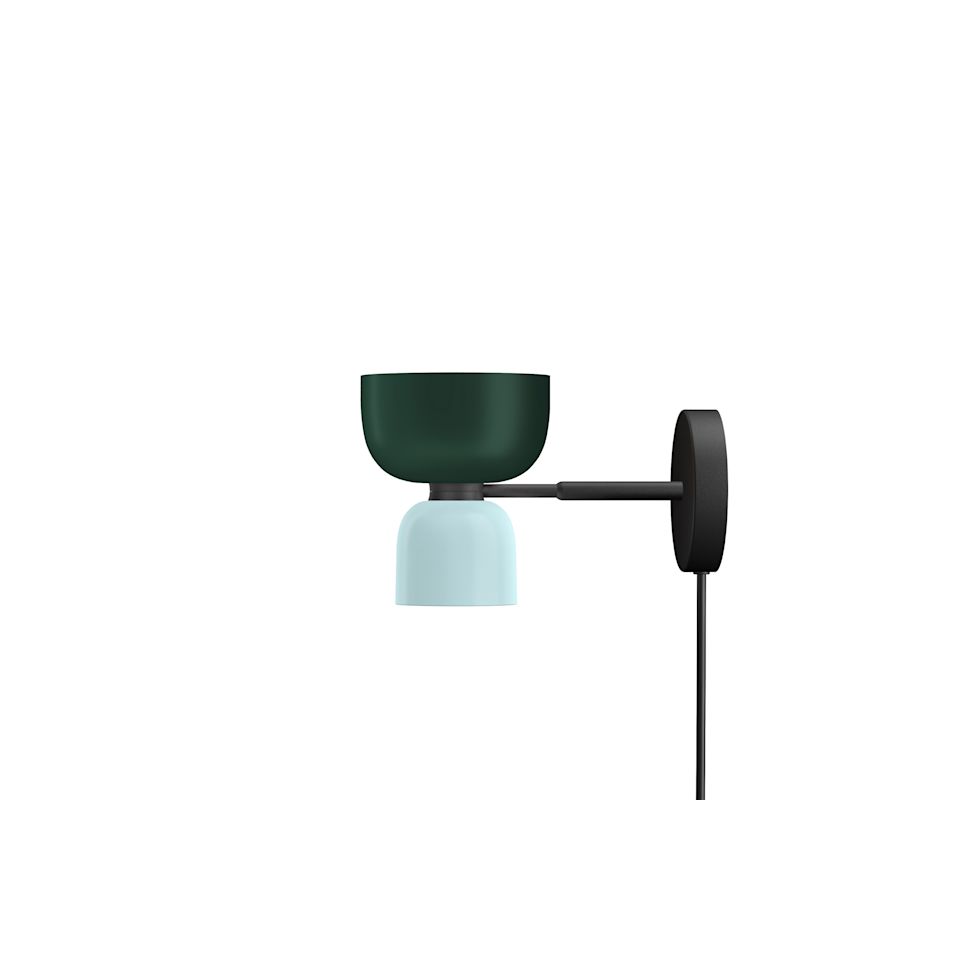Alphabeta Wall Light + Cable, Black Green / Soft Blue by Hem