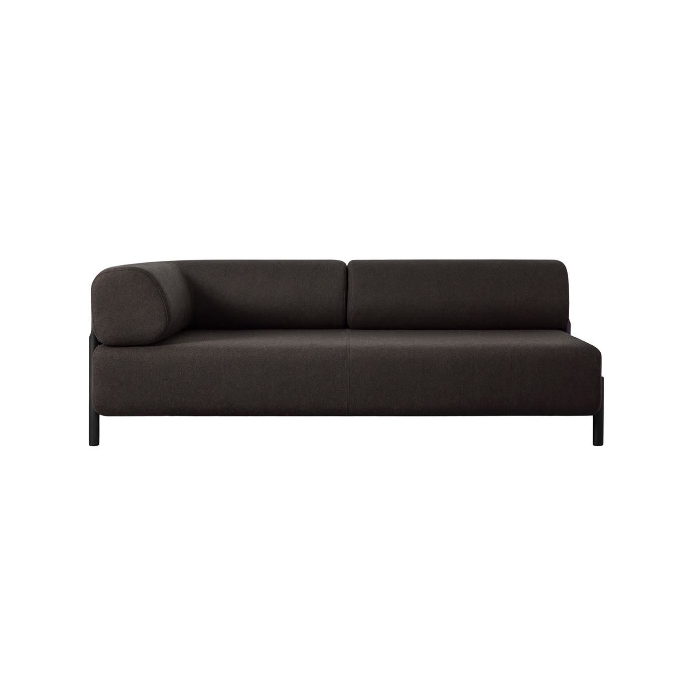 2-seater Sofa Chaise Left, Brown-Black