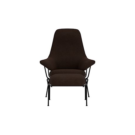 Hai Lounge Chair + Ottoman, Rosewood