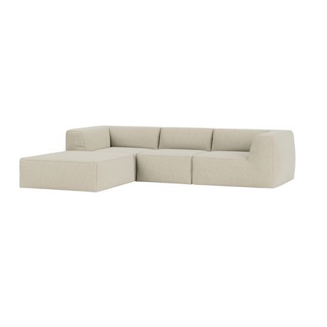 Great 3-seater Sofa Narrow Chaise Left, Safire 0014
