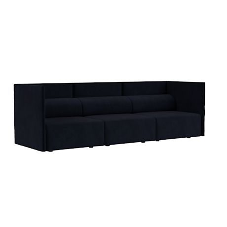 Palo Block 3-seater Sofa Medium Back, Velluto Coex VL30
