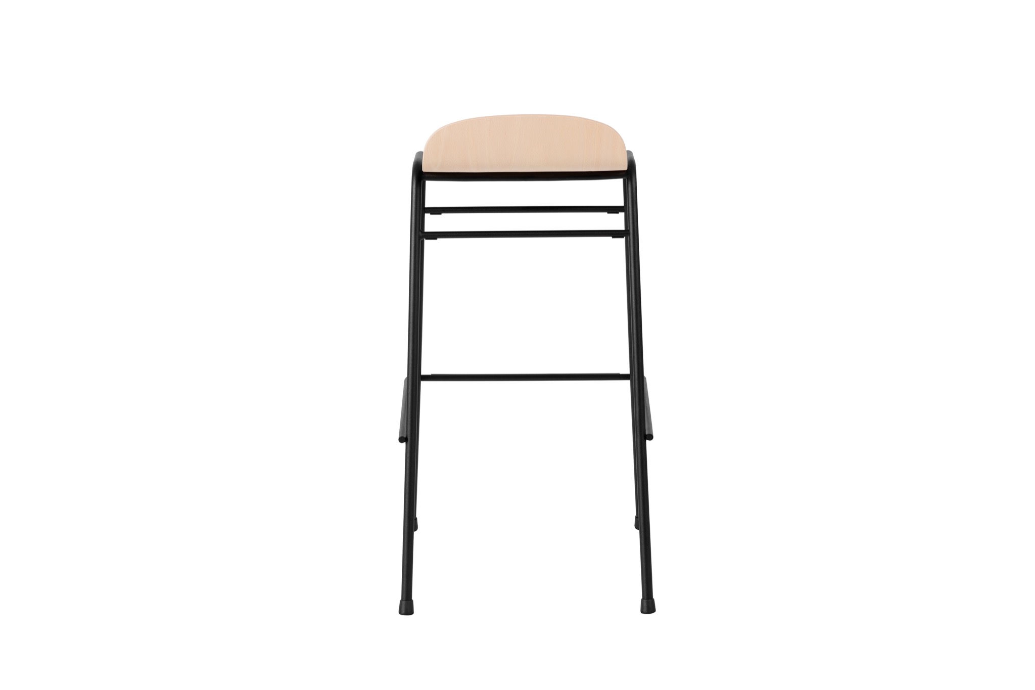 Touchwood Bar Stool Beech Black Hem