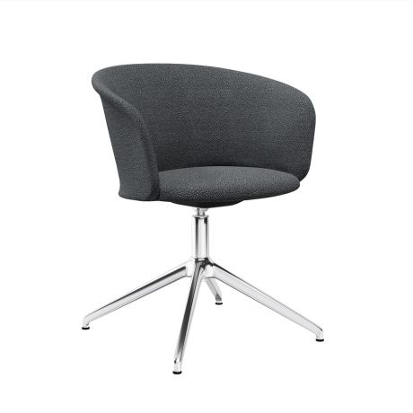 Kendo Swivel Chair 4-star Return, Graphite / Polished