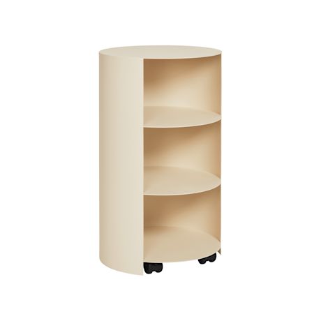 Hide Pedestal, Light Ivory Textured