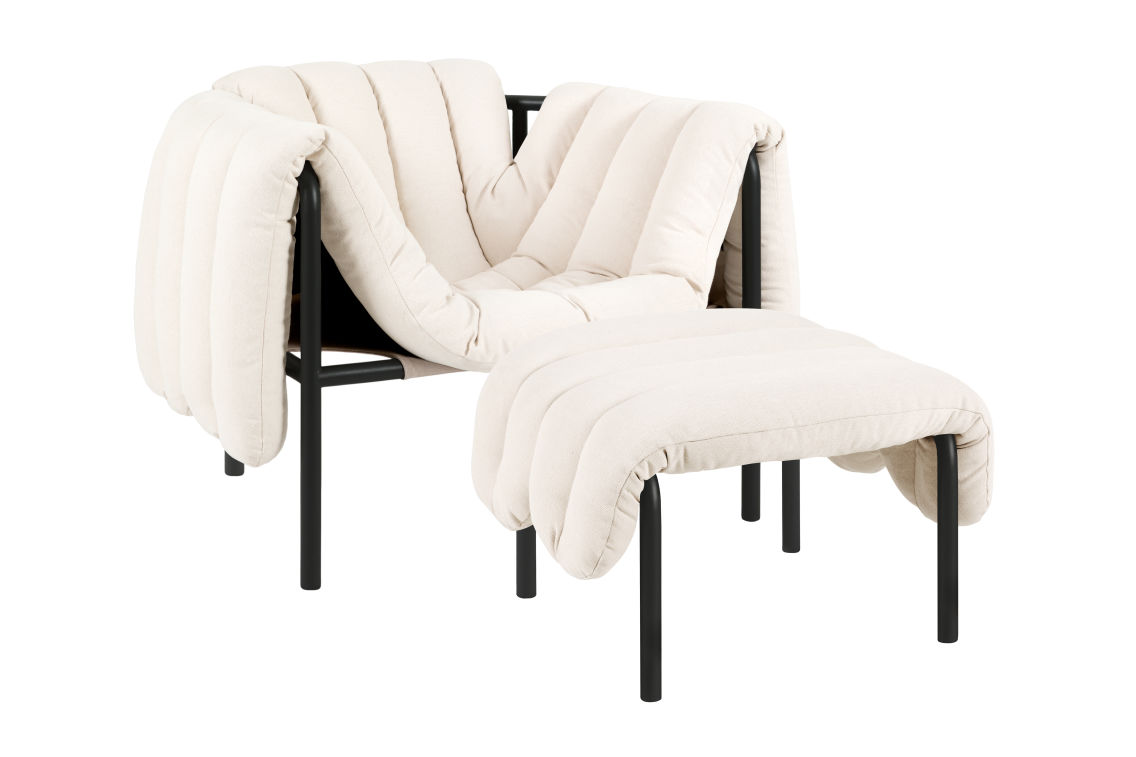 Puffy Lounge Chair + Ottoman, Natural / Black Grey (UK), Art. no. 20673 (image 1)