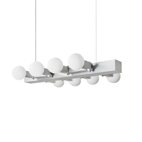 Knuckle Linear Chandelier, Brushed Aluminum