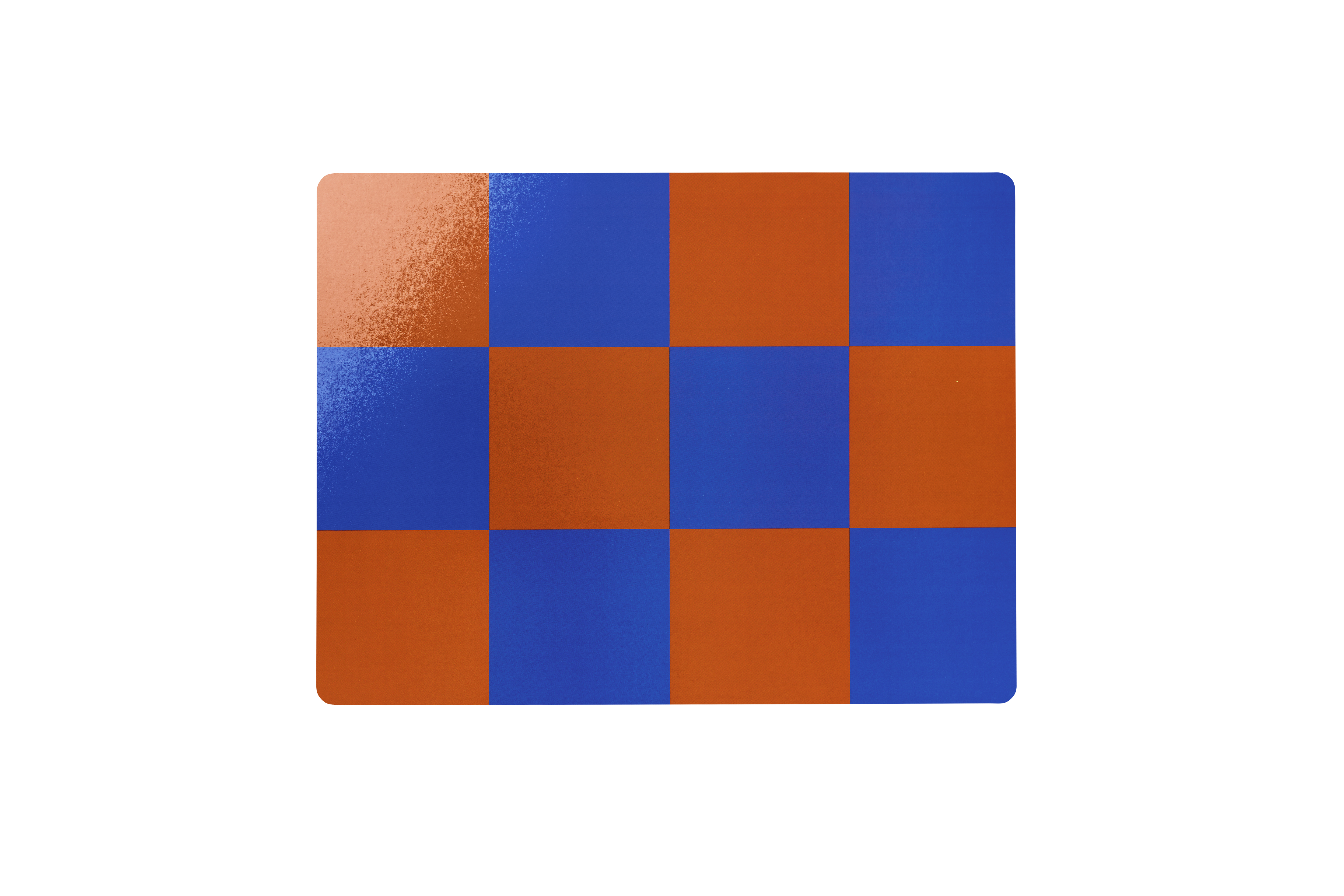 Check Placemat (Set of 2), Terracotta / Cobalt, Art. no. 31053 (image 1)