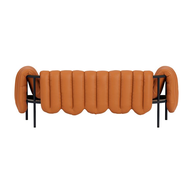 Puffy 2.5-seater Sofa, Elmosoft Leather 54035 / Black Grey, Art. no. 95996 (image 4)