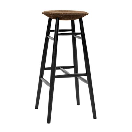 Drifted Bar Stool, Dark Cork / Black