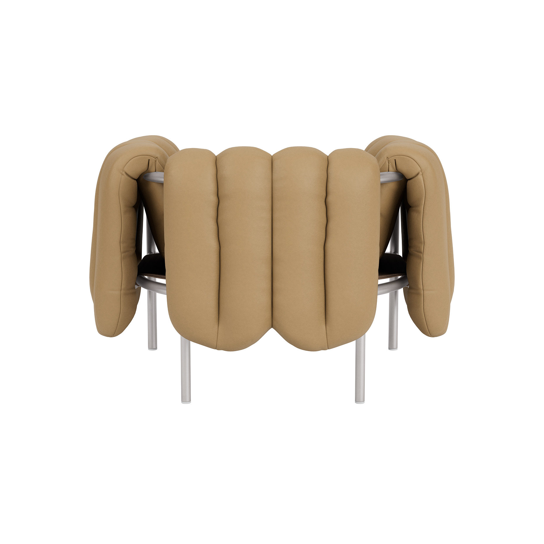 Puffy Lounge Chair, Elmosoft Leather 03009 / Stainless, Art. no. 90125 (image 3)