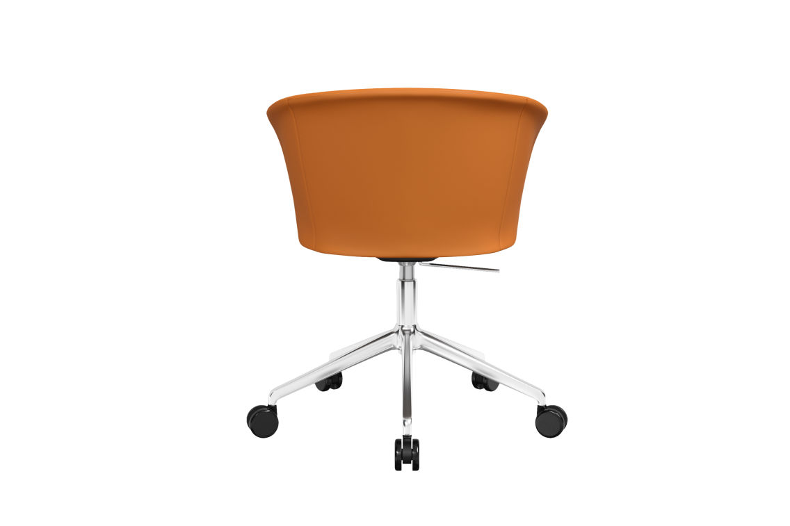 Kendo Swivel Chair 5-star Castors, Cognac Leather / Polished, Art. no. 20248 (image 4)