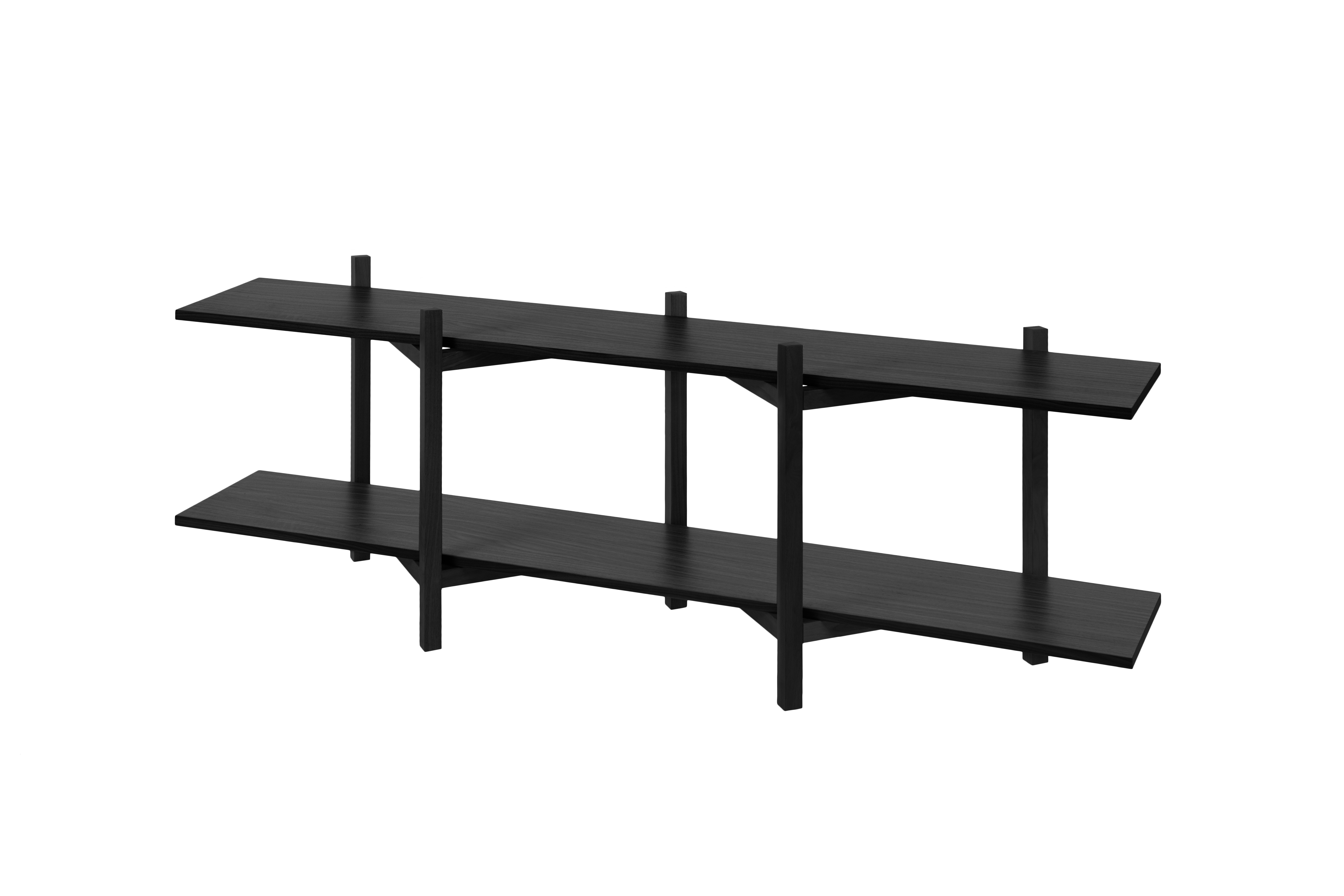 Zig Zag Shelf Media, Black — Hem