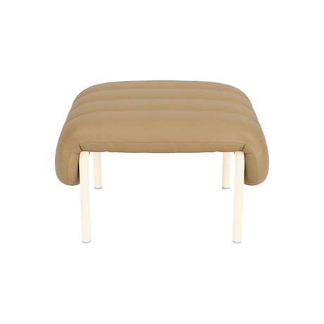 Puffy Ottoman, Elmosoft Leather 03009 / Cream