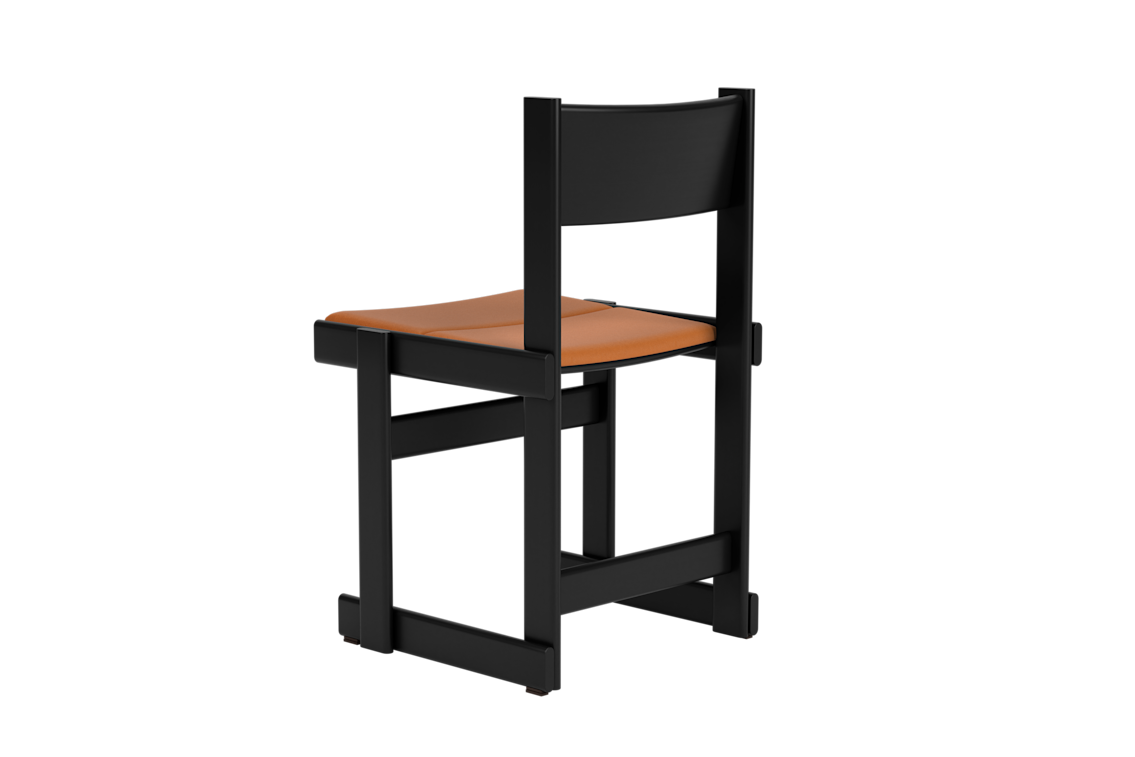 Bullnose Chair, Black / Elmosoft Leather 54035 Seat Pad (UK), Art. no. 31681 (image 5)