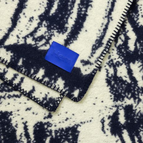 Glitch Throw, Pale Lemon / Navy Blue