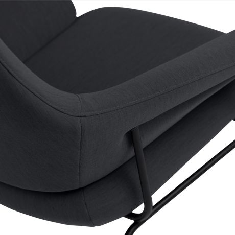 Hai Lounge Chair + Ottoman, Charcoal (UK)