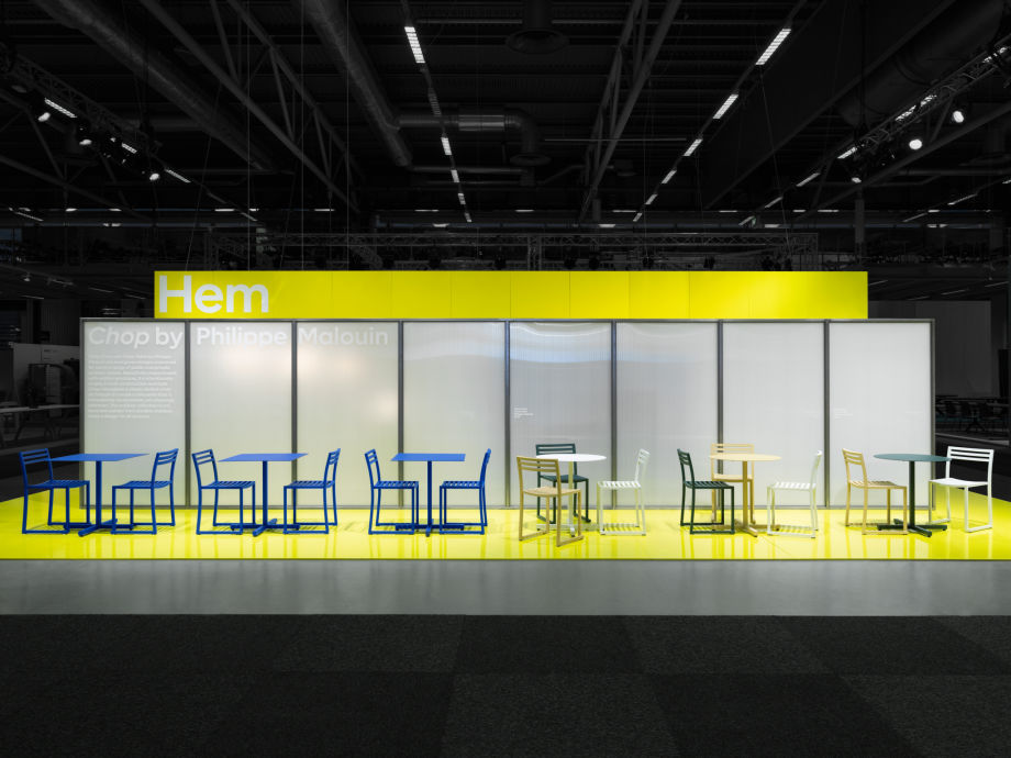 Image featuring Chop Tables and Chop Chairs from the 2023 Stockholm Furniture Fair.