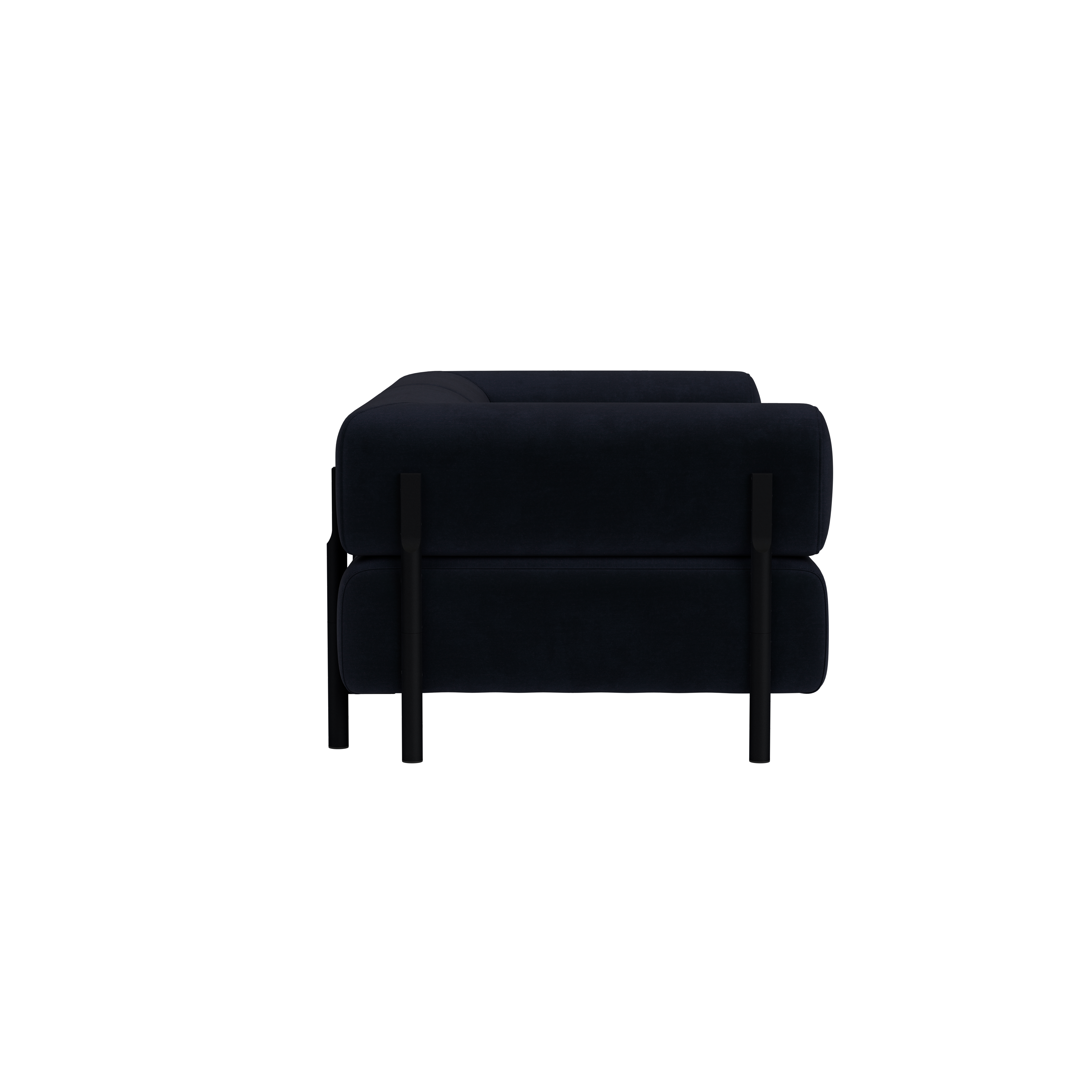 Palo 2-seater Sofa with Armrests, Velluto Coex VL30/Black, Art. no. 31876 (image 3)