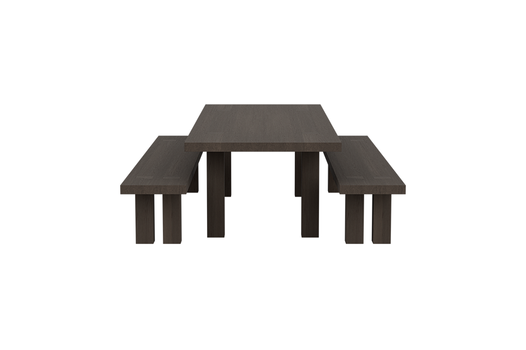 Max Table + Benches 300 cm / 118 in, Black Stained Ash, Art. no. 31750 (image 3)