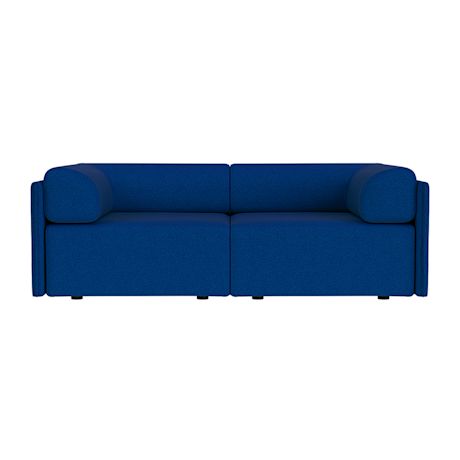 Palo Block 2-seater Sofa Low Back with Armrests, Sera Cobalt