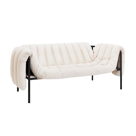 Puffy 2.5-seater Sofa, Natural / Black Grey