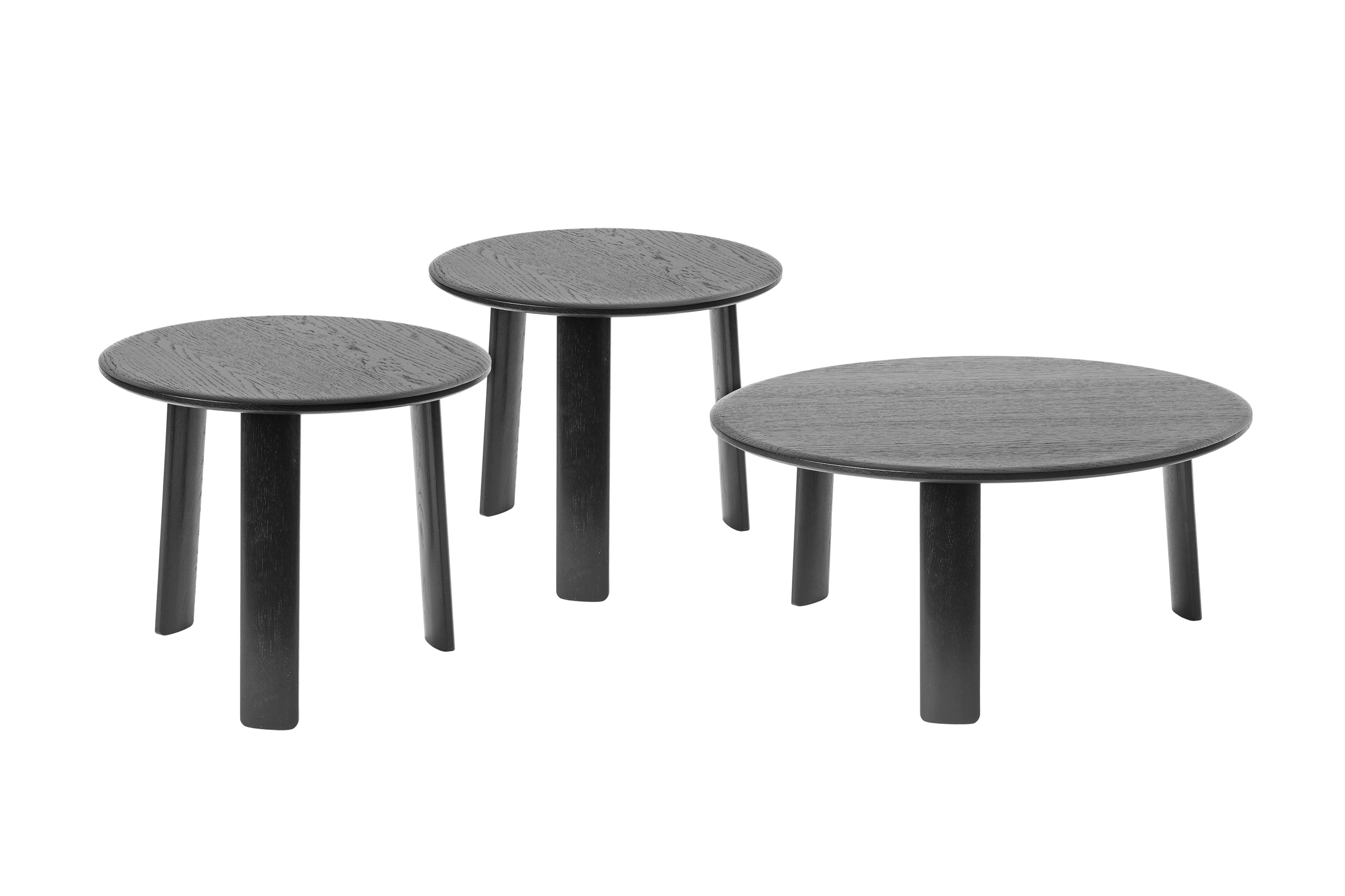 Alle Coffee Coffee Table Small + Medium + Large, Black Oak, Art. no. 20042 (image 1)